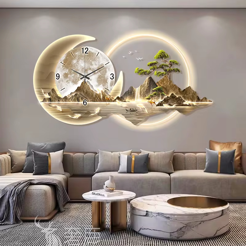 Fashion Luxury Clock Wall Chin - مراجعة Lighting Home Decor Wall Clocks وسعره