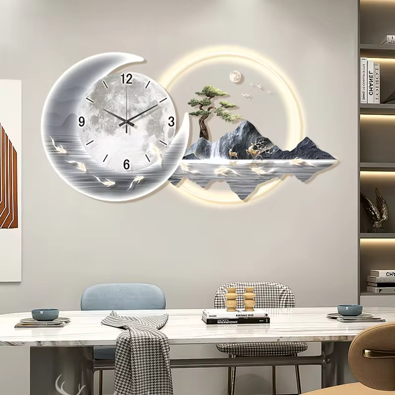 Fashion Luxury Clock Wall Chin - مراجعة Lighting Home Decor Wall Clocks وسعره