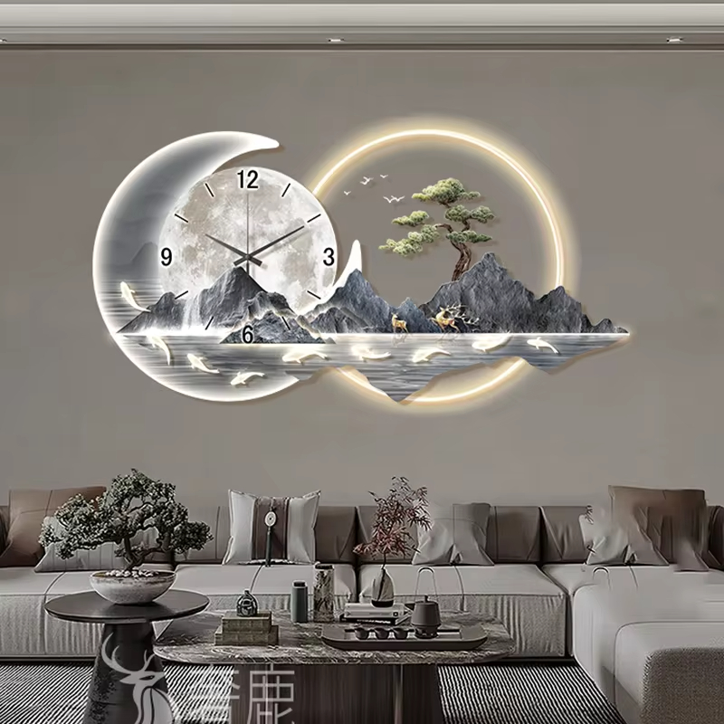 Fashion Luxury Clock Wall Chin - مراجعة Lighting Home Decor Wall Clocks وسعره