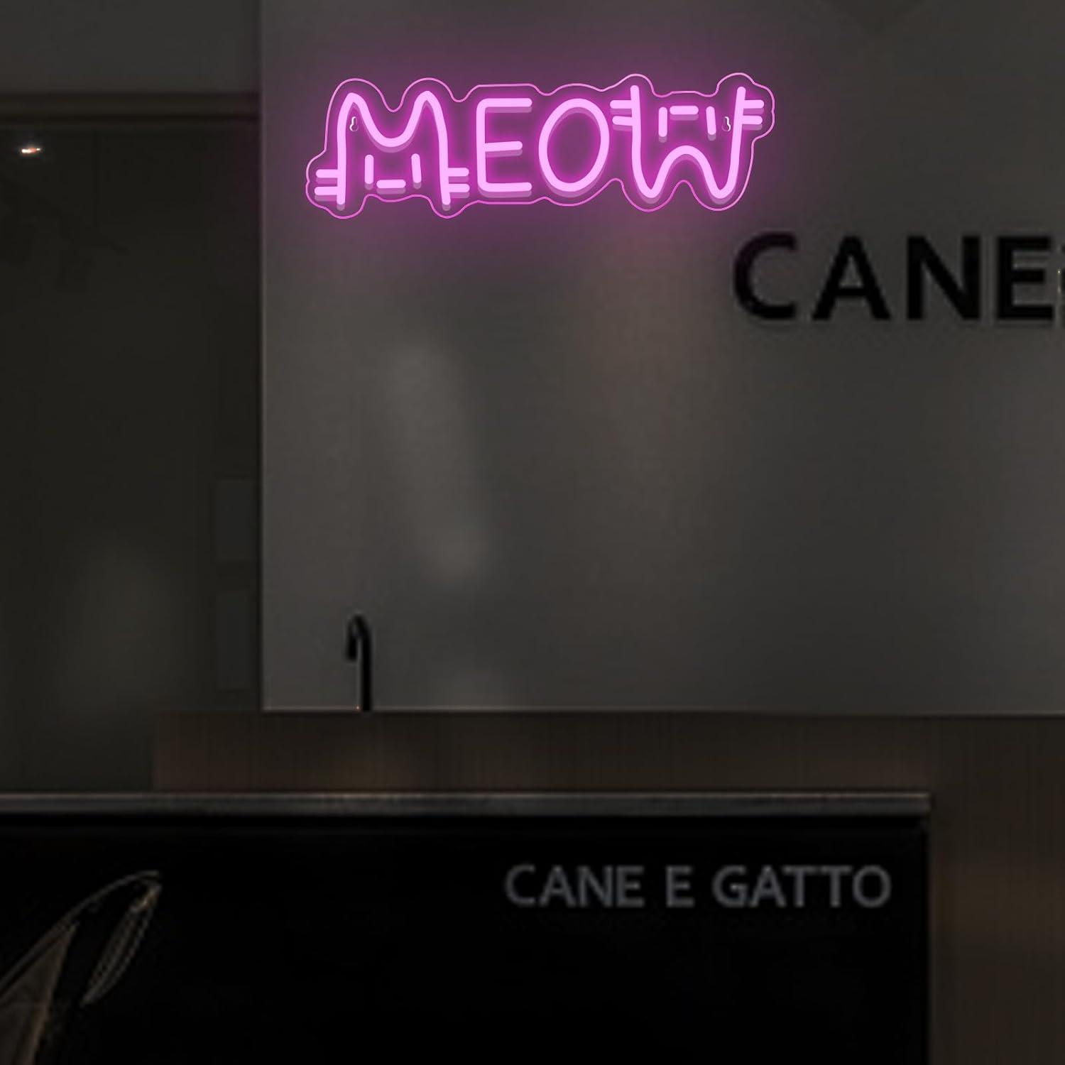 Meow Neon Sign Cat USB Powered - مراجعة Lighting Decoration For Home وسعره