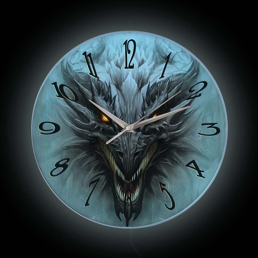 Gothic Evil Dragon Head Lumino - مراجعة Lighting Home Decor Wall Clocks وسعره