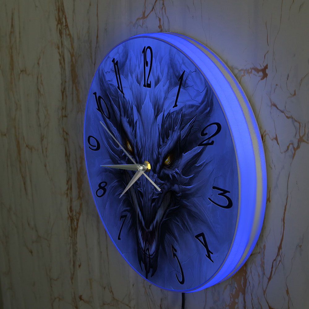 Gothic Evil Dragon Head Lumino - مراجعة Lighting Home Decor Wall Clocks وسعره