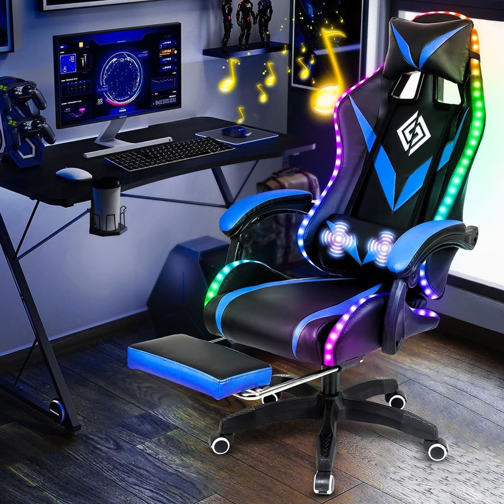 RGB Gaming Chair with Bluetoot - مراجعة Furniture Lighting & Decor Magazine وسعره