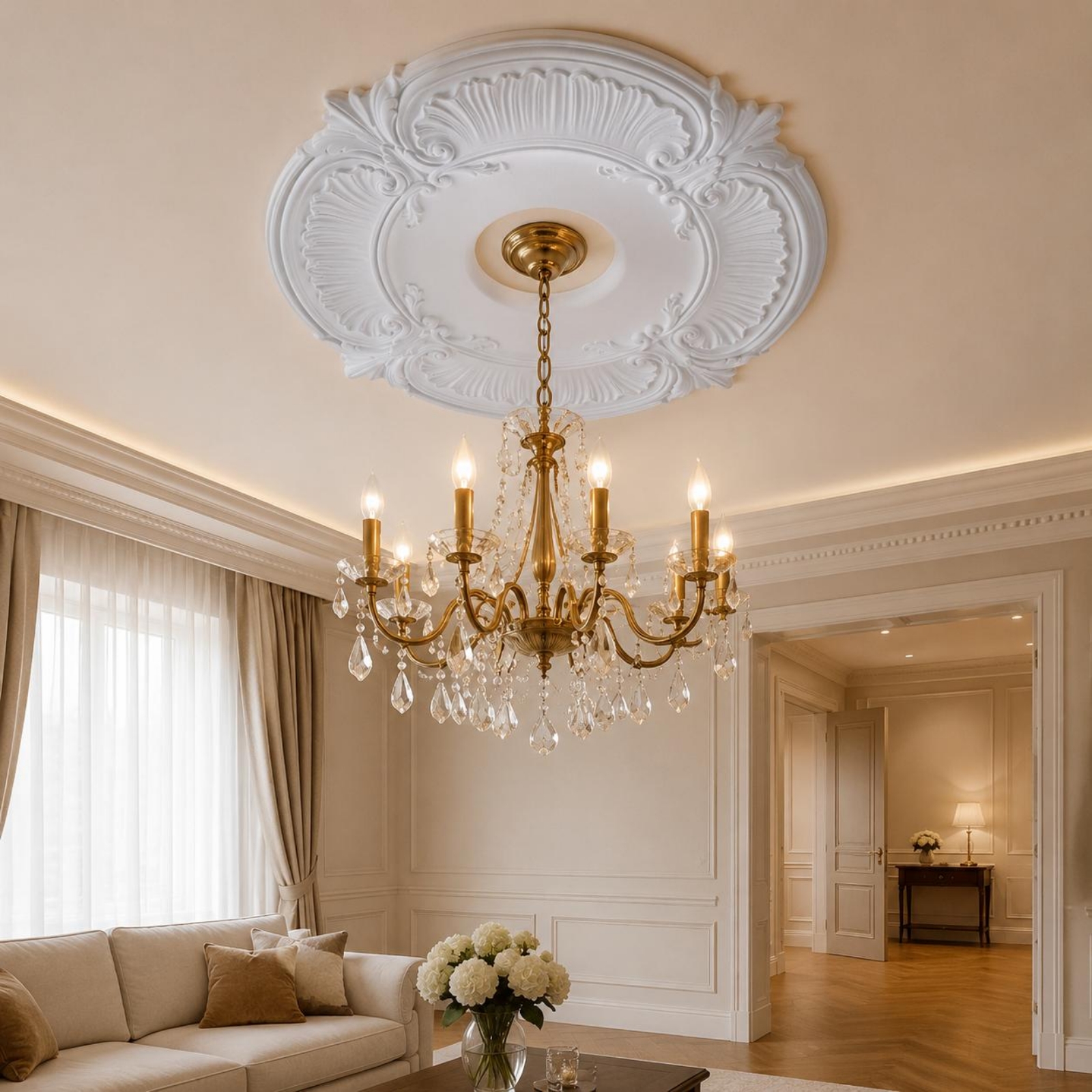 Round PU Ceiling Medallion Fre - مراجعة Lighting Decor وسعره