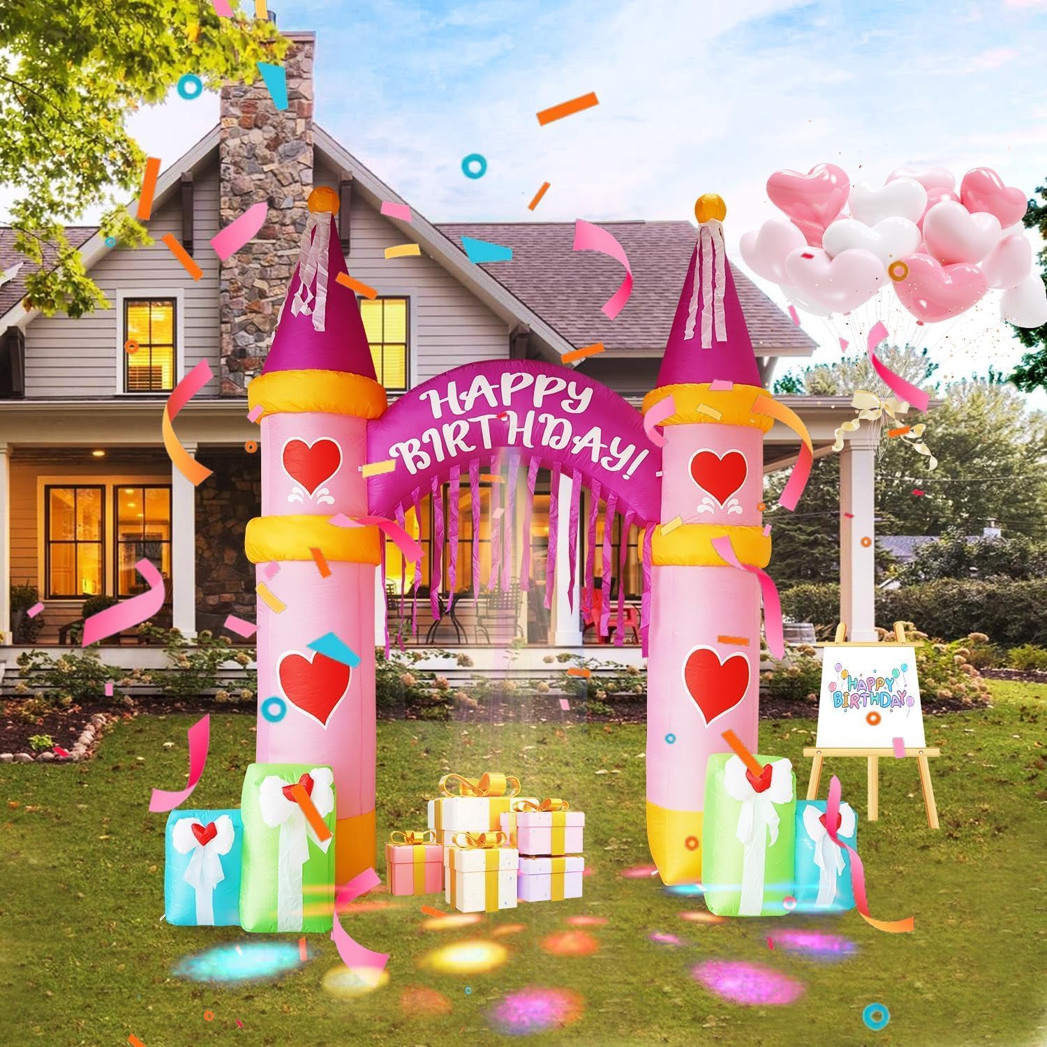 10 FT Inflatable Archway Castl - مراجعة Outdoor Lighting Wedding Decor وسعره
