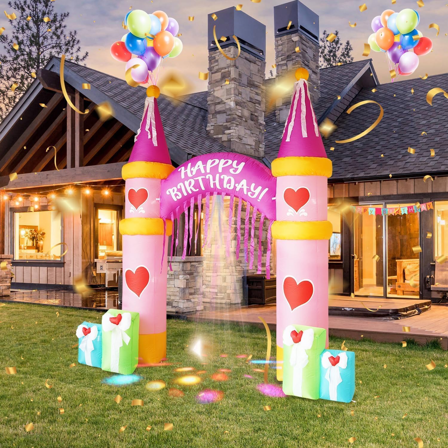 10 FT Inflatable Archway Castl - مراجعة Outdoor Lighting Wedding Decor وسعره