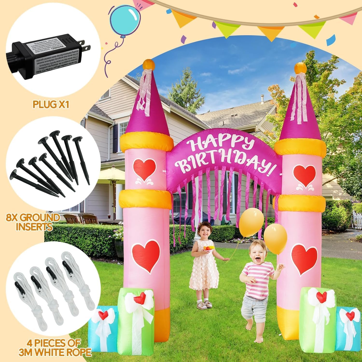10 FT Inflatable Archway Castl - مراجعة Outdoor Lighting Wedding Decor وسعره