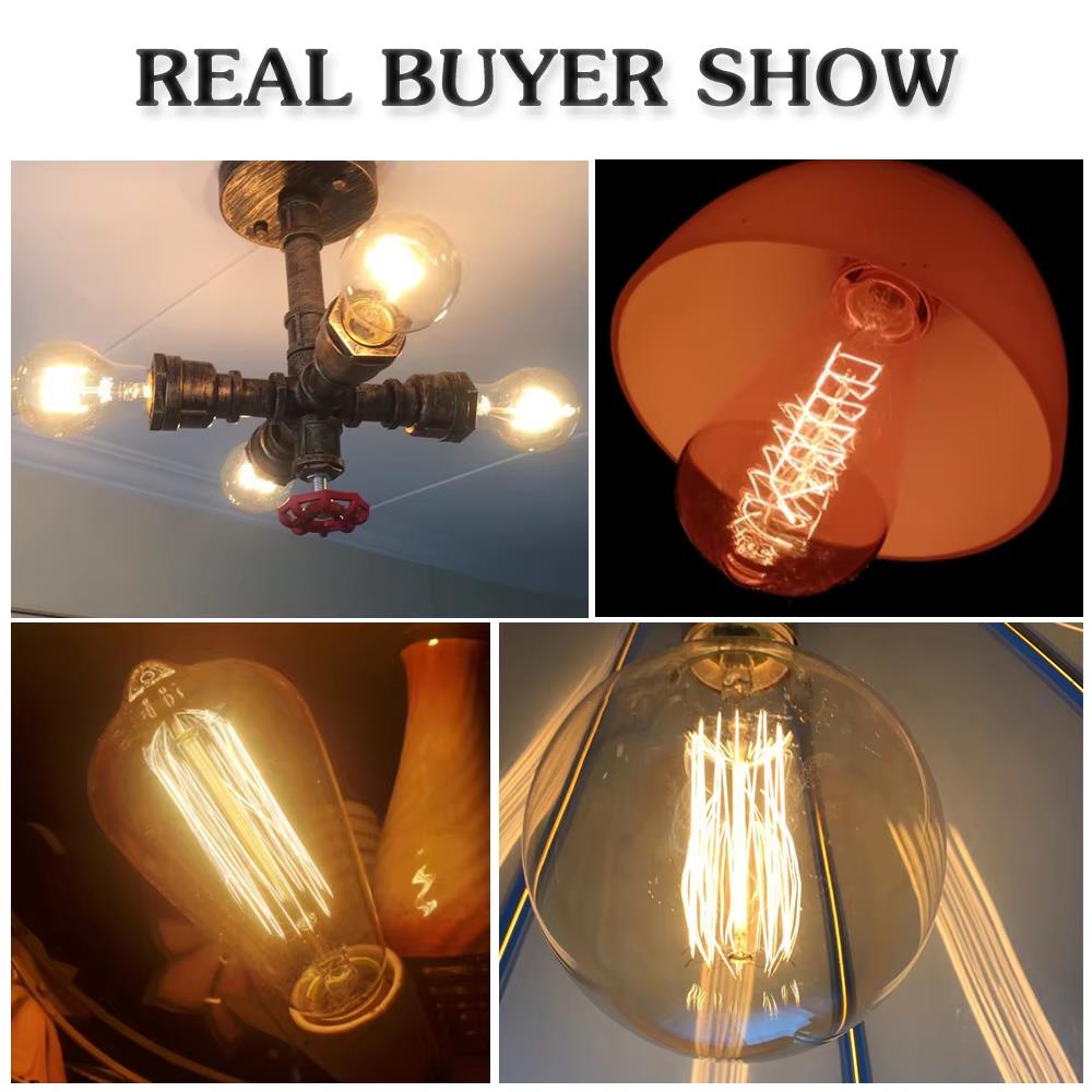 Retro Edison Light Bulb E27 40 - مراجعة Lighting Decoration For Home وسعره