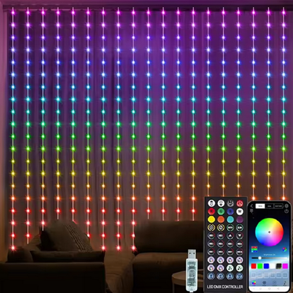3M RGB Smart LED Curtain Light - مراجعة Outdoor Lighting Wedding Decor وسعره