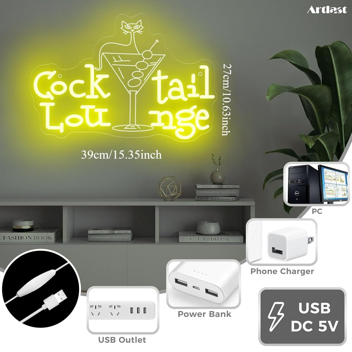 Cocktail Lounge Neon Sign Dimm - مراجعة Lighting Decoration For Home وسعره