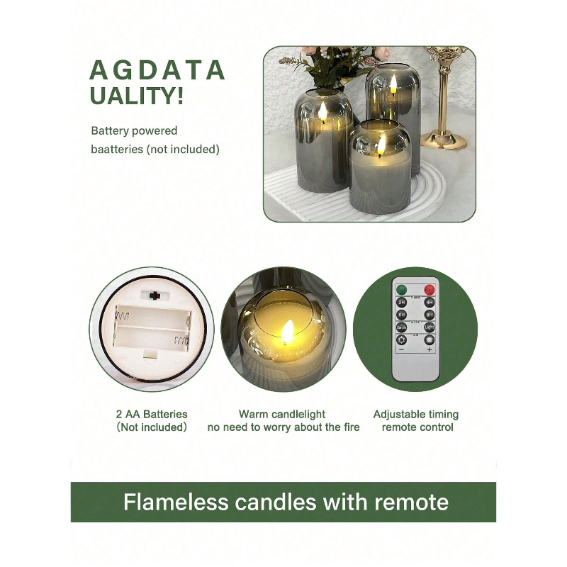 3 Pack Grey Flameless LED Cand - مراجعة Lighting Decor وسعره