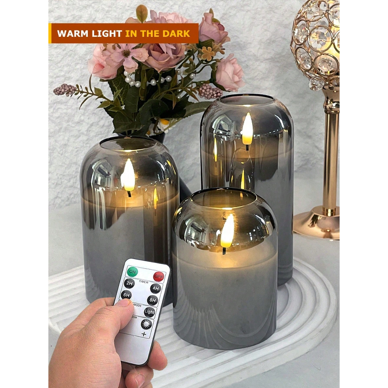 3 Pack Grey Flameless LED Cand - مراجعة Lighting Decor وسعره