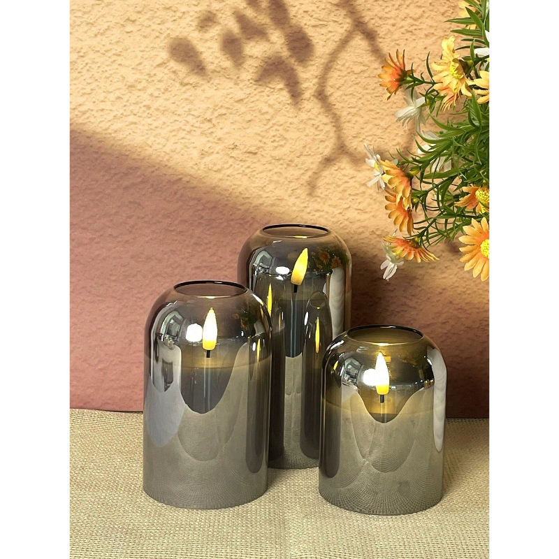 3 Pack Grey Flameless LED Cand - مراجعة Lighting Decor وسعره