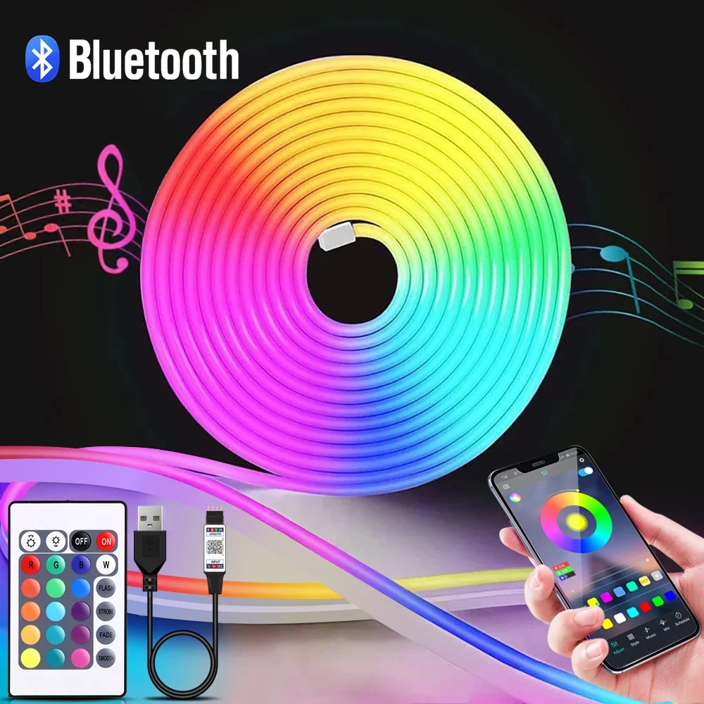 1-5m RGB LED Neon Strip Light  - مراجعة Lighting Decoration For Home وسعره